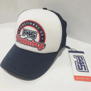 F45 Functional Forty Five  Mens Blue/White/Red Snapback Hat.